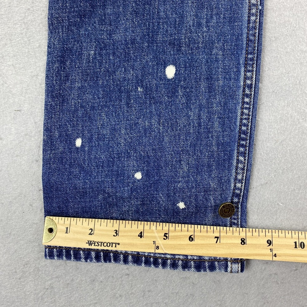 Sandrine Rose Jeans Womens 24 Blue Straight Wide Leg Button Fly Buckle Back - Picture 15 of 16
